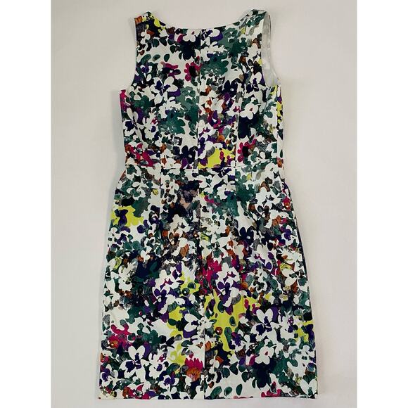Ann Taylor Shift Dress Floral Multicolor Office Career Wear Size 8 - Picture 2 of 8